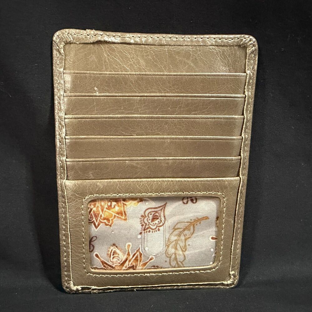 Hobo International Euro Slide Card Holder Wallet Wonderlust Lining Taupe